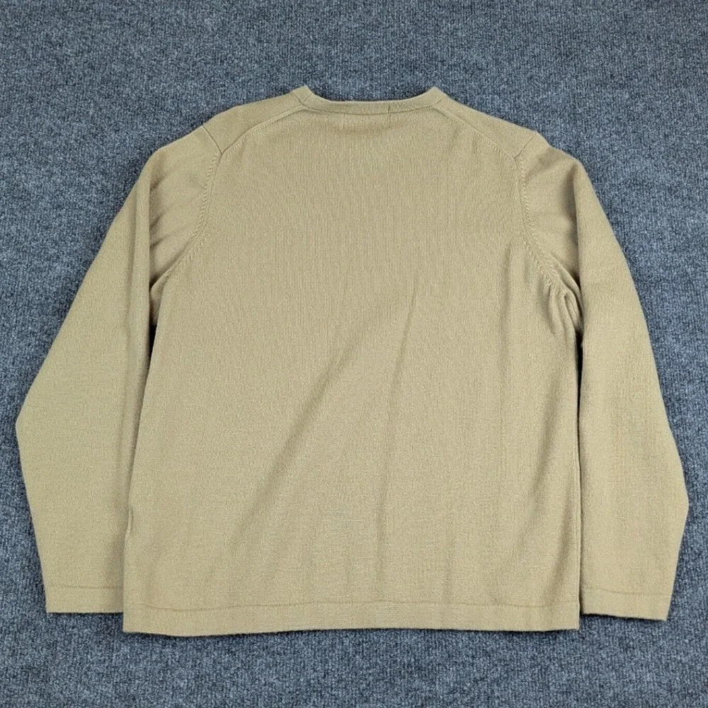 Eddie Bauer Men M Tan Italian Merino Stretch Wool Crewneck Sweater Australia - Picture 3 of 11